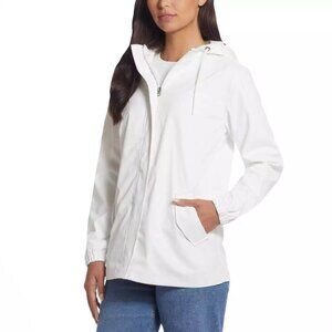 NEW Weatherproof Vintage Rain Slicker Jacket Women's Full Zip Lined White